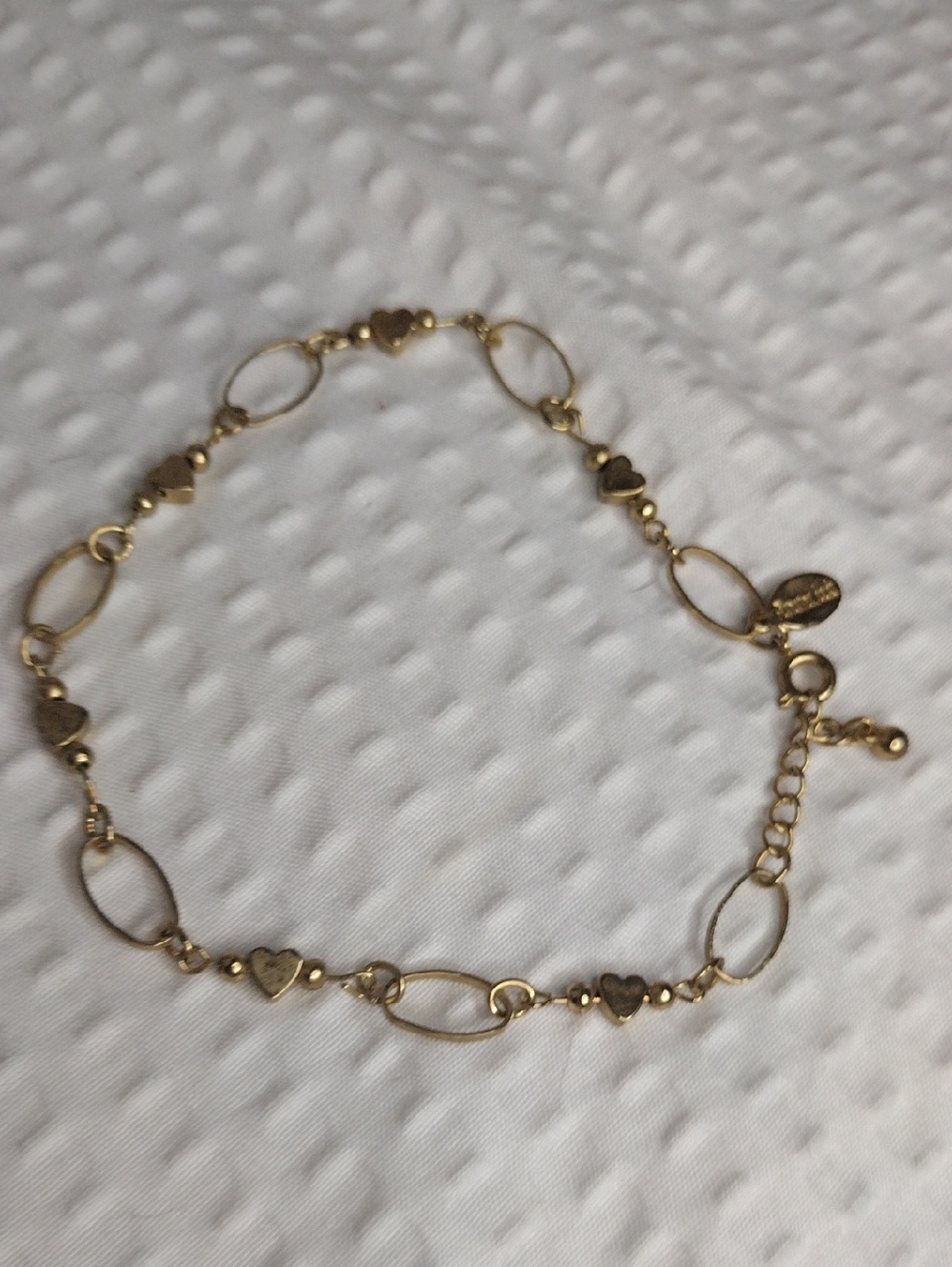 Panama Jack Goldtone Heart Link Ankle Bracelet - Women Jewelry